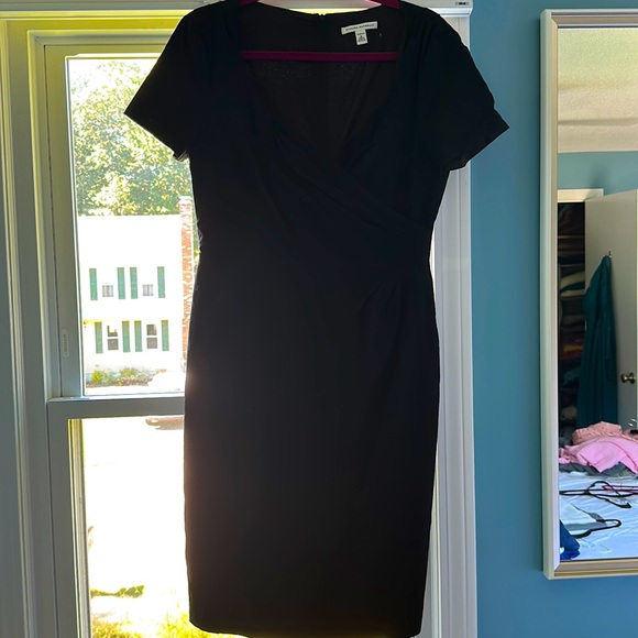 long black v neck dress with sleeves V-Neck Maxi Sleeve And Slit My Actual Bust is:70